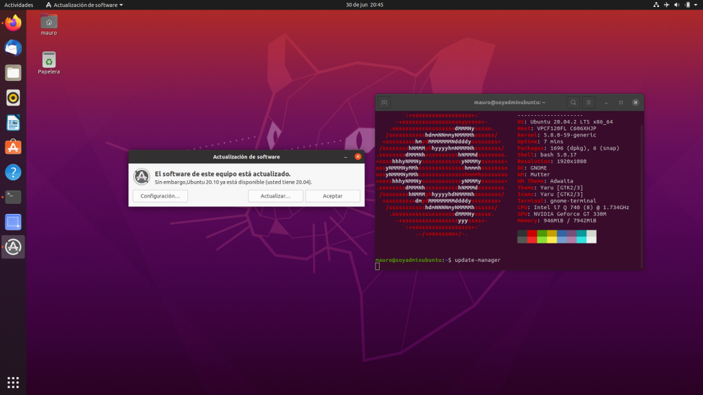 Actualizar Ubuntu 20.04 LTS a Ubuntu 20.10